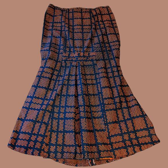 African Kitenge Fabric Flared Maxi Skirt, Never Worn Size 14/16 - Picture 1 of 5
